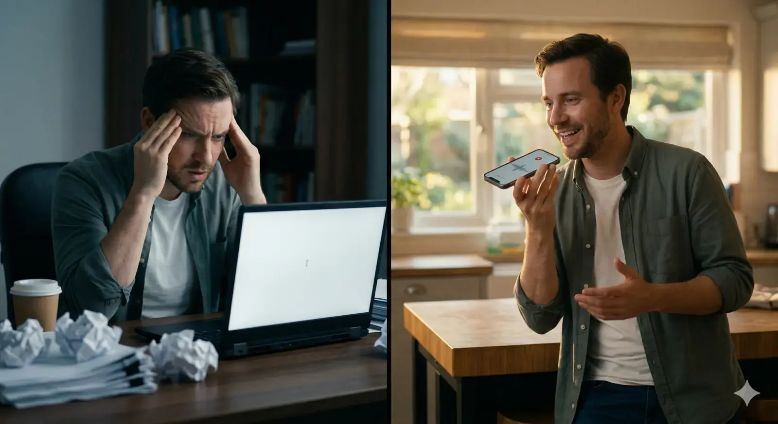 Person staring at a blank page trying to write a wedding speech